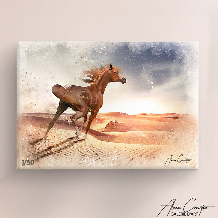 poster cheval aquarelle