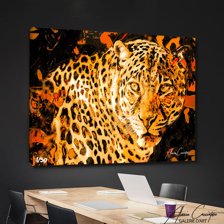 cadre tableau leopard