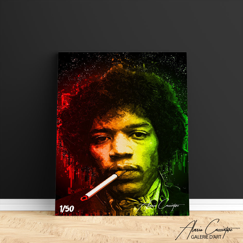 peinture jimi hendrix