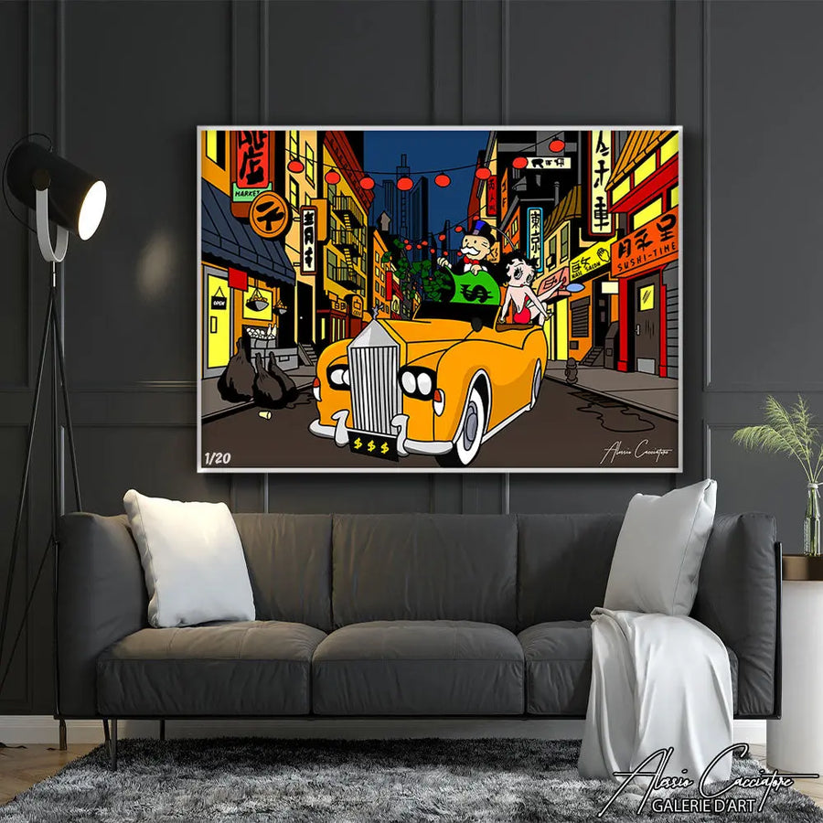 tableau chinatown monopoly betty boop art cartoon | Tableau Monopoly alec monopoly | tableau Betty boop | alec monopoly art  – mise en situation