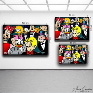 tableau picsou mickey betty boop minnie mouse richie rich alessio cacciatore | tableau du selfie le plus liké au monde | Tableau selfie le plus connu au monde