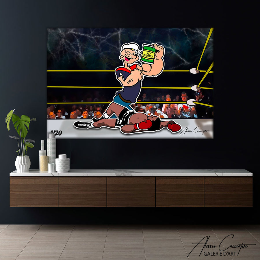 tableau popeye pop art | Popeye art Tableau Muhammad Ali Kinshasa | Tableau Kinshasa Mohammed Ali Pop Art | Tableau Pop Art Popeye  – mise en situation